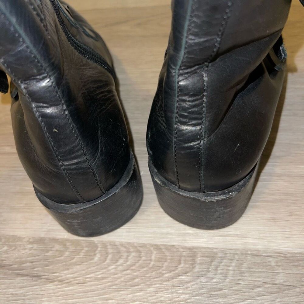 Jeffrey Campbell studded black leather buckle boots. - Picture 9 of 11